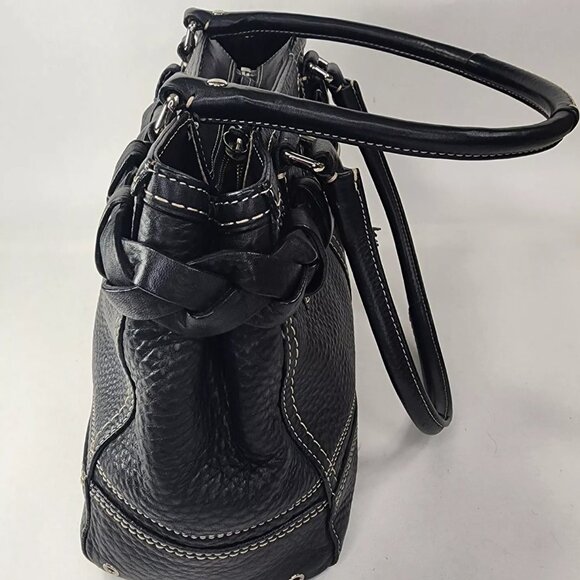 Like New Vintage Coach Hampton Black Pebbled Leather Handbag Tote Purse m - Picture 4 of 13